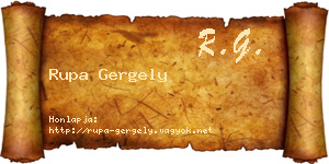 Rupa Gergely névjegykártya